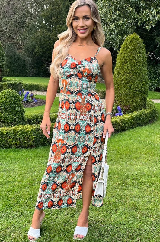 Midi dresses with puff sleeves for a vintage - inspired lookImogen Multi Print Dress Midi dresses with puff sleeves for a vintage - inspired lookImogen Multi Print Dress