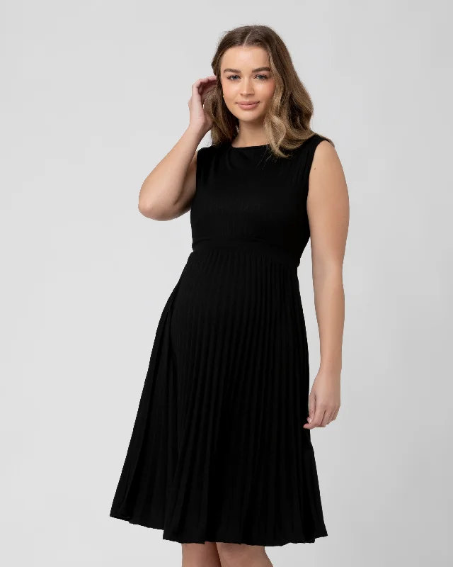 Midi dresses with fringe details for a fun and energetic styleKnife Pleat Dress Black