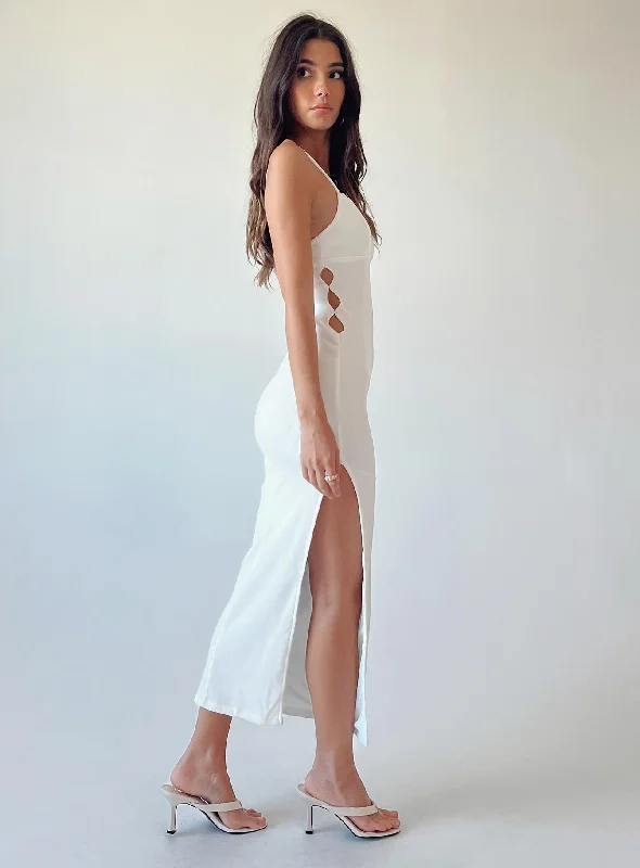 Midi dresses with pom - pom trims for a playful and festive lookMaila Midi Dress White Midi dresses with pom - pom trims for a playful and festive lookMaila Midi Dress White