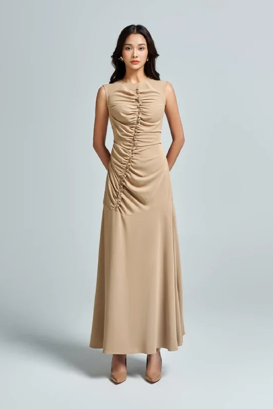 Midi dresses with side slits for a sexy and elegant appearanceMorvarid Fit and Flare Sleeveless Twill Midi Dress Midi dresses with side slits for a sexy and elegant appearanceMorvarid Fit and Flare Sleeveless Twill Midi Dress