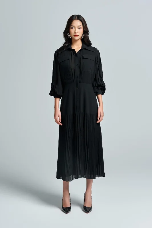 Midi dresses with patchwork patterns for a one - of - a - kind styleNevaeh Shirt Long Sleeved Chiffon Midi Dress Midi dresses with patchwork patterns for a one - of - a - kind styleNevaeh Shirt Long Sleeved Chiffon Midi Dress