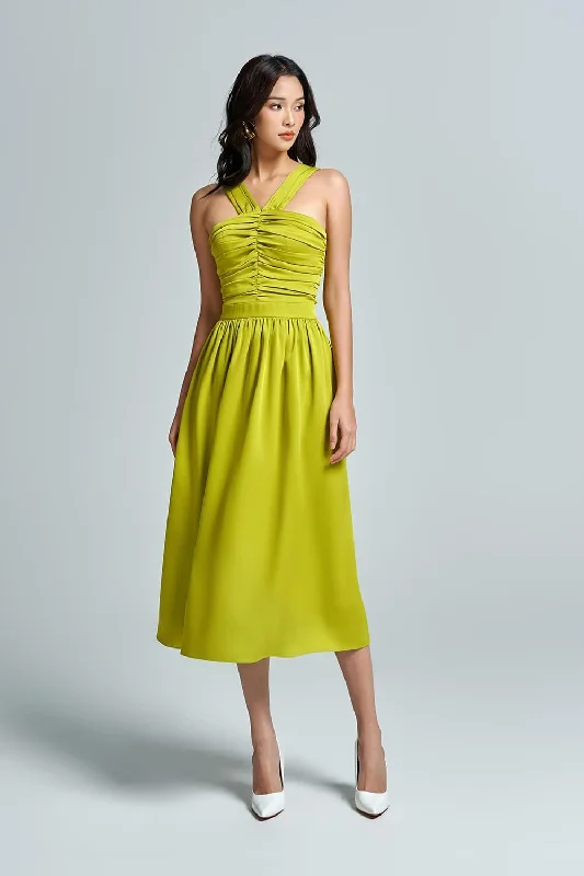Midi dresses with button - down skirts for a unique and functional designPelisa A-line Strappy Silk Midi Dress Midi dresses with button - down skirts for a unique and functional designPelisa A-line Strappy Silk Midi Dress