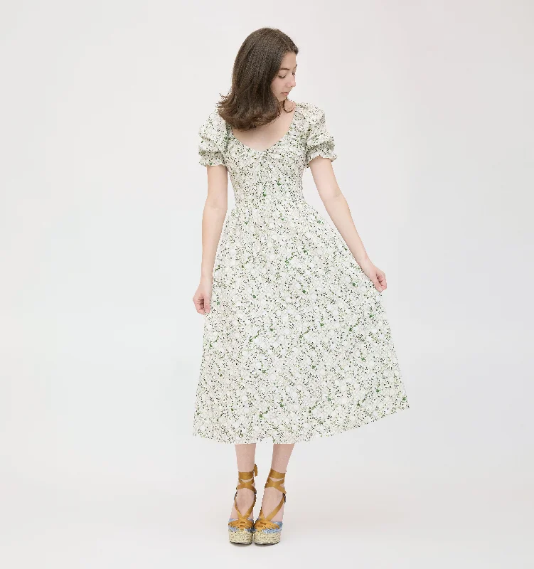 High - low midi dresses with geometric patterns for a modern partyThe Ophelia Dress - Sand Basketweave Vine