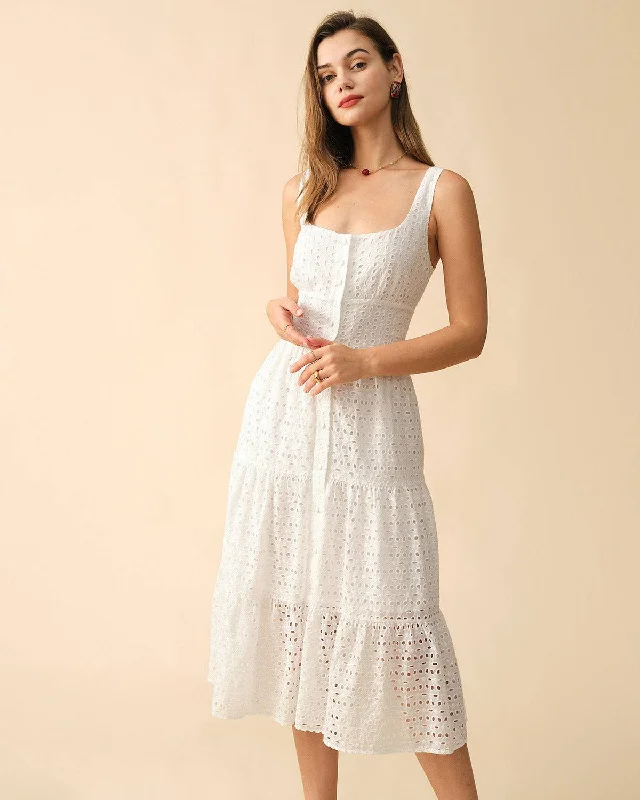 Midi dresses with ruched bodices for a feminine and fitted feelThe Square Neck Tiered Hem Midi Dress Midi dresses with ruched bodices for a feminine and fitted feelThe Square Neck Tiered Hem Midi Dress