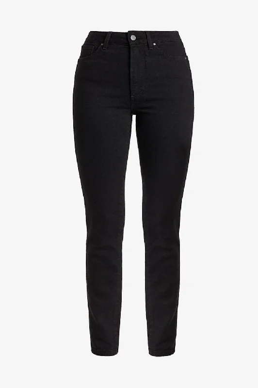 Colored women jeans in vibrant hues like red and yellowAnine Bing Jagger Jean in Over Dye Black