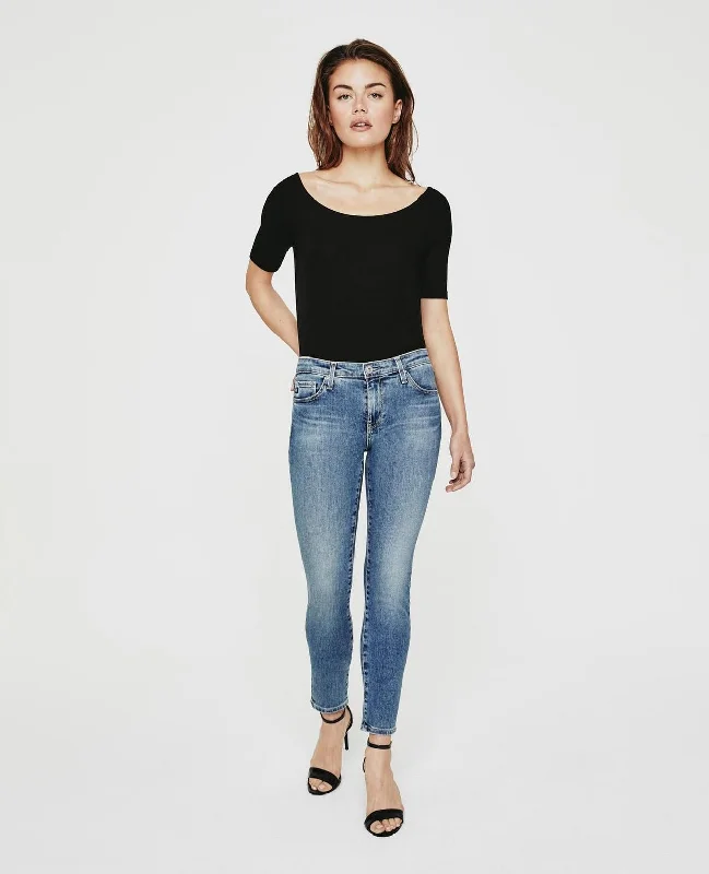 Fringed Denim Top with a Bohemian FlairAG Jeans Legging Ankle - Cielo