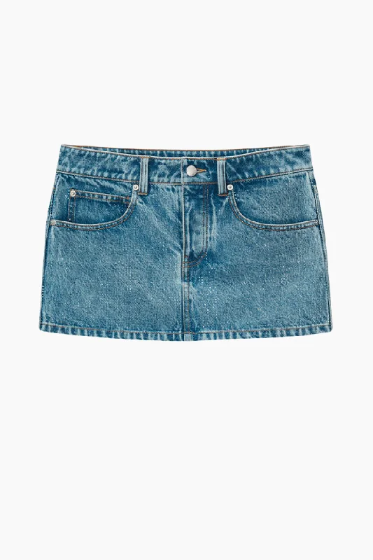 Denim Top with a Peplum Hem for a Flirty and Feminine LookAlexander Wang Clear Hotfix Denim Mini Skirt - Light Vintage Indigo Denim Top with a Peplum Hem for a Flirty and Feminine LookAlexander Wang Clear Hotfix Denim Mini Skirt - Light Vintage Indigo
