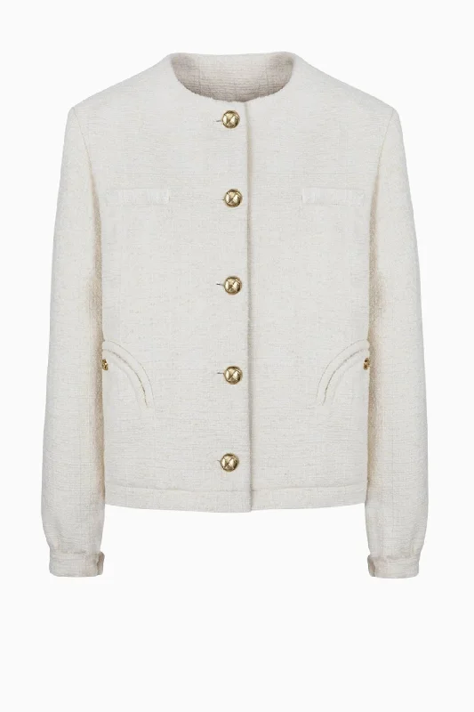 High - waisted women jeans for a flattering silhouetteBlazé Milano Our Way Gliss Bolero Jacket - White