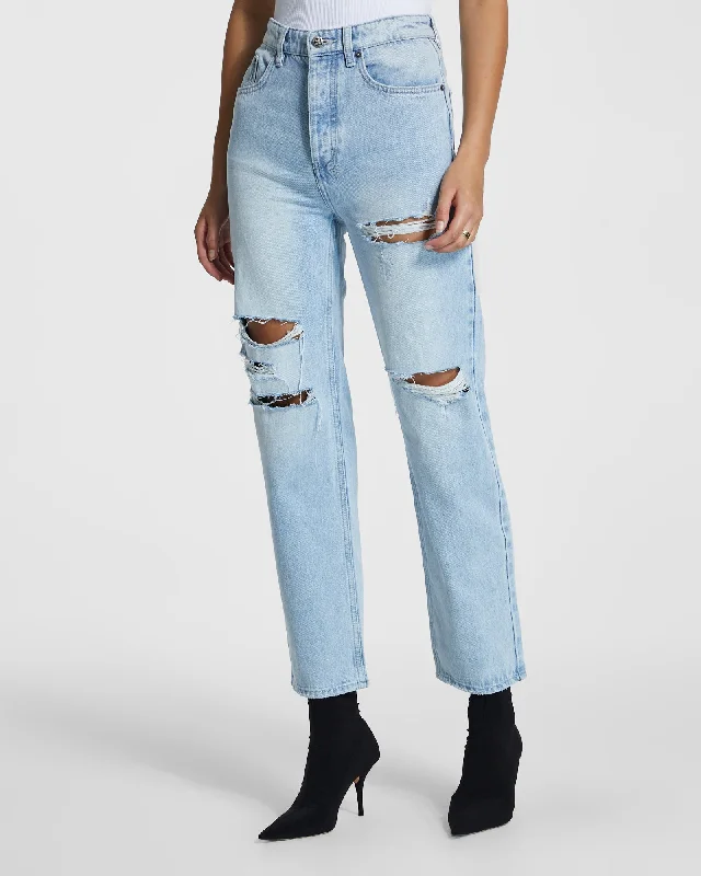 Long - Sleeve Denim Top for Cold Weather LayeringBROOKLYN JEAN SENSE SLICED