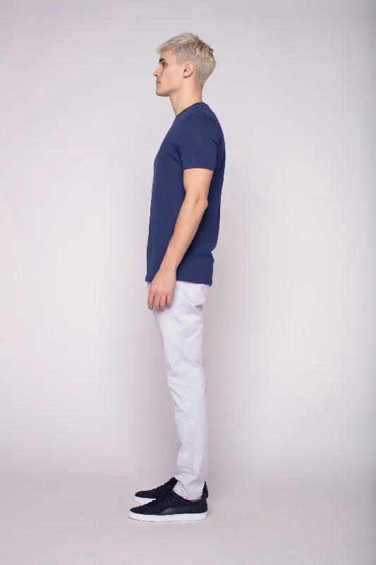 Denim Top with a Metallic Accent for a Shiny LookELTON - Slim Fit Chinos (Convertible Joggers) - Frost Blue Denim Top with a Metallic Accent for a Shiny LookELTON - Slim Fit Chinos (Convertible Joggers) - Frost Blue