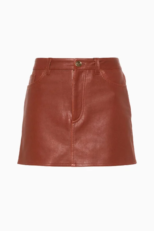Jeggings women jeans combining the comfort of leggings and style of jeansEtro Mini Leather Skirt - Brown