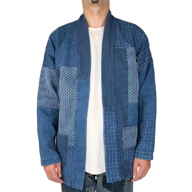 Skinny women jeans with a form - fitting designFDMTL Distressed Boro Patchwork Haori