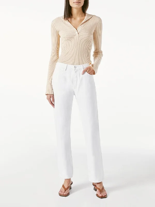 Acid - wash women jeans with a retro finishFrame Le Slouch - Rumpled Blanc Grind