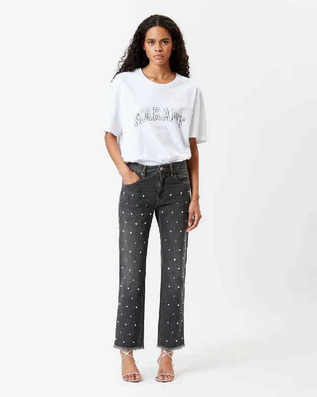 Denim Top for a Beachside Picnic with a Laid - Back StyleIsabel Marant Dulano Denim Trousers - Faded Black Denim Top for a Beachside Picnic with a Laid - Back StyleIsabel Marant Dulano Denim Trousers - Faded Black