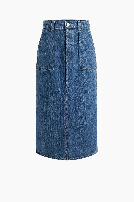 Distressed women jeans for a trendy and edgy lookKHAITE Genevieve Skirt - Boone