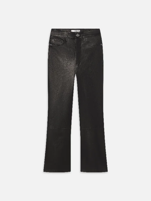 Fringed Denim Top with a Bohemian FlairLeather Le Crop Mini Boot -- Washed Black