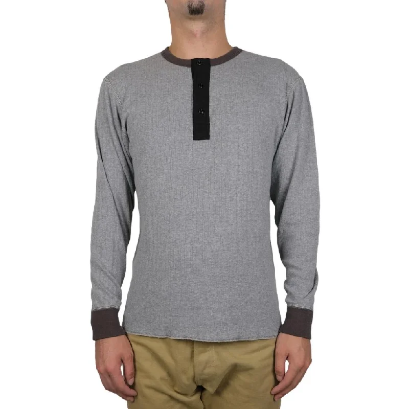 High - waisted women jeans for a flattering silhouetteLoop & Weft Smooth Drop Needle Rib Knit L/S Henley (2-Tone Gray)