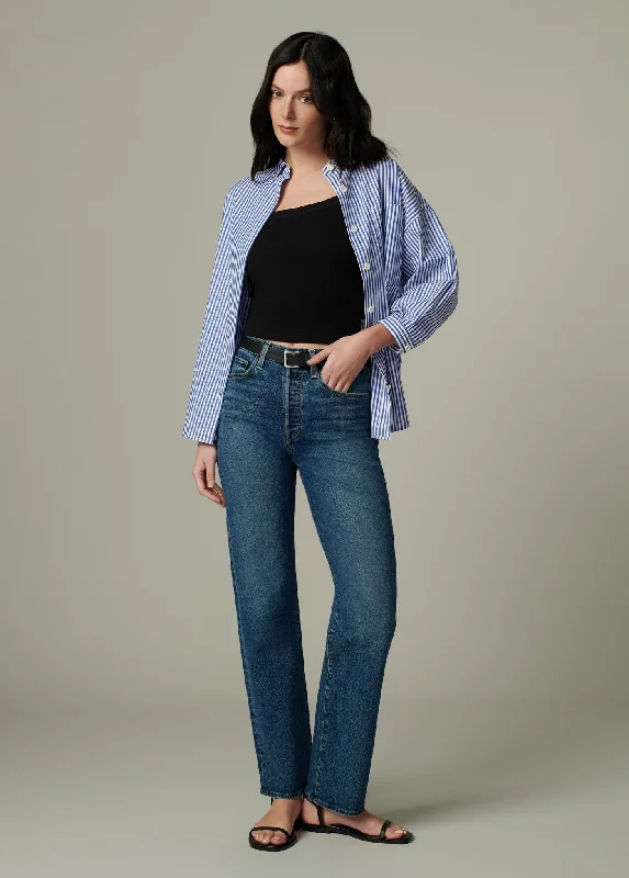 Denim Top with a Peplum Hem for a Flirty and Feminine LookTHE MARGOT