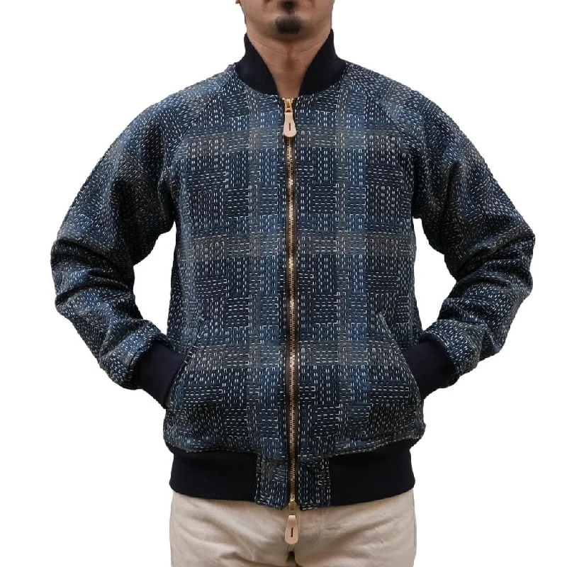 Denim Top with a Collared Neckline for a Preppy StyleOD+SDA "Noragi Sashiko" Bomber Jacket Denim Top with a Collared Neckline for a Preppy StyleOD+SDA "Noragi Sashiko" Bomber Jacket