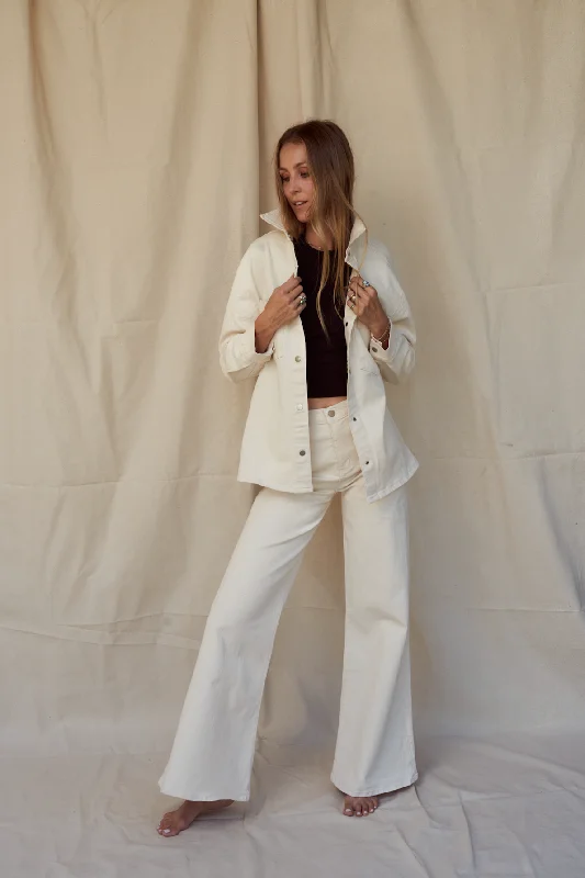 Distressed Denim Top for a Trendy and Edgy LookPenelope Shirt Jacket Natural