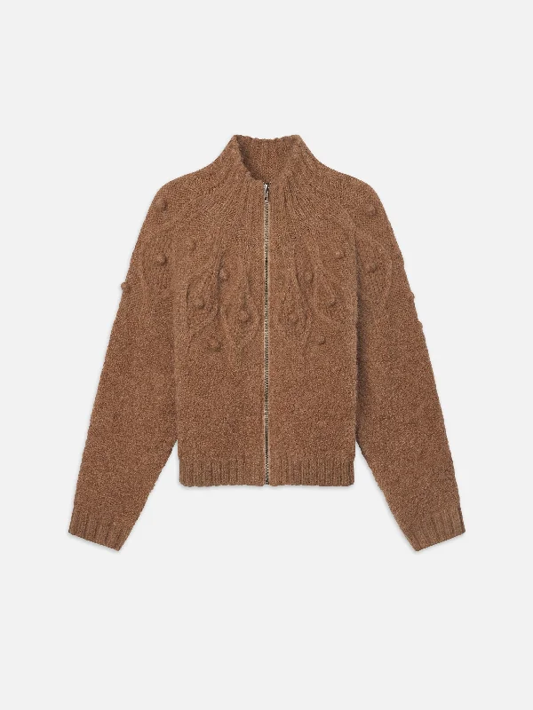 Denim Top for a Music Festival with a Rock - n - Roll VibePopcorn Zip Cardi -- Mink