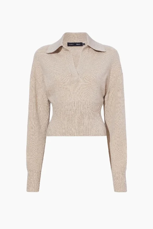 Ripped women jeans for a rebellious and fashion - forward styleProenza Schouler Jeanne Cashmere Knit Sweater - Oatmeal