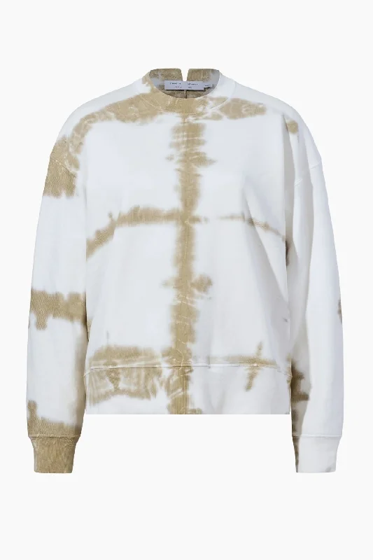 Washed - Out Denim Top for a Vintage AestheticProenza Schouler White Label Blake Tie Dye Sweatshirt - White/ Khaki Washed - Out Denim Top for a Vintage AestheticProenza Schouler White Label Blake Tie Dye Sweatshirt - White/ Khaki