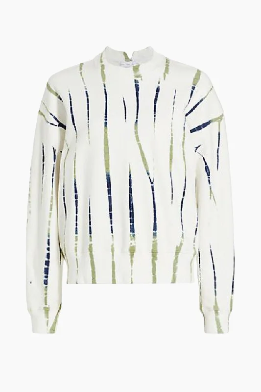Sleeveless Denim Top for a Cool Summer LookProenza Schouler White Label Blake Tie Dye Sweatshirt - White/ Navy/ Olive Sleeveless Denim Top for a Cool Summer LookProenza Schouler White Label Blake Tie Dye Sweatshirt - White/ Navy/ Olive