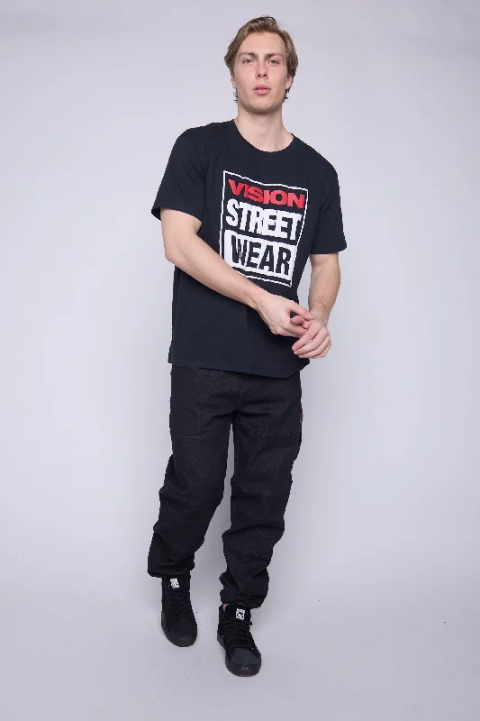 Denim Top with a Floral Print for a Feminine TouchPuffy Print Box Logo T-Shirt - Black Denim Top with a Floral Print for a Feminine TouchPuffy Print Box Logo T-Shirt - Black