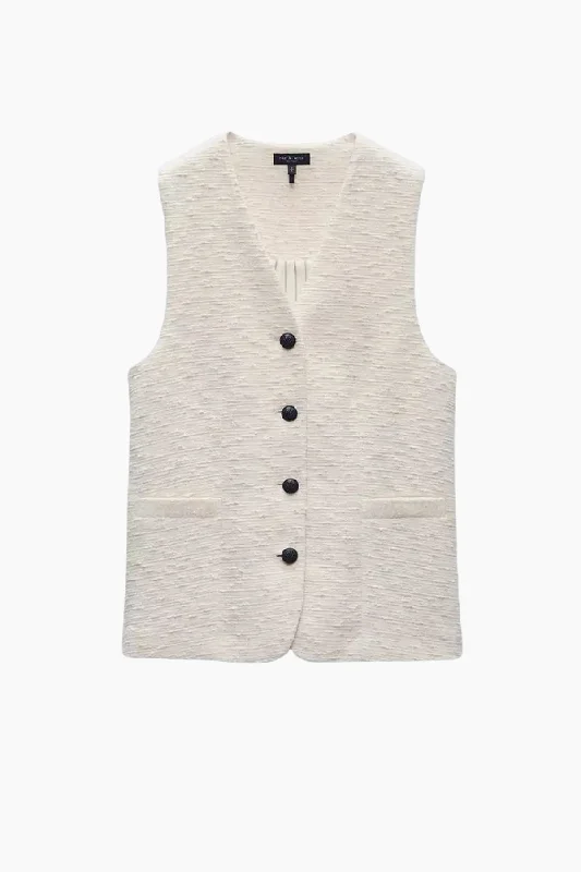 Jeggings women jeans combining the comfort of leggings and style of jeansRag & Bone Charlotte Italian Tweed Vest - Ivory