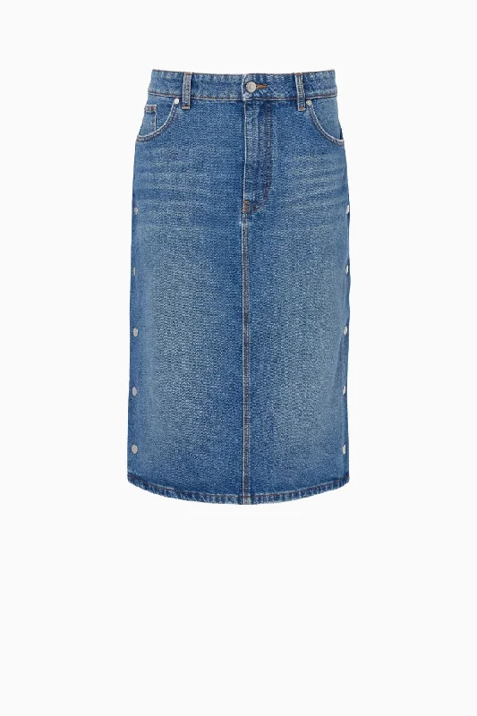 Dark - wash women jeans for a sophisticated and slimming effectStella McCartney Snap Denim Skirt - Vintage Blue