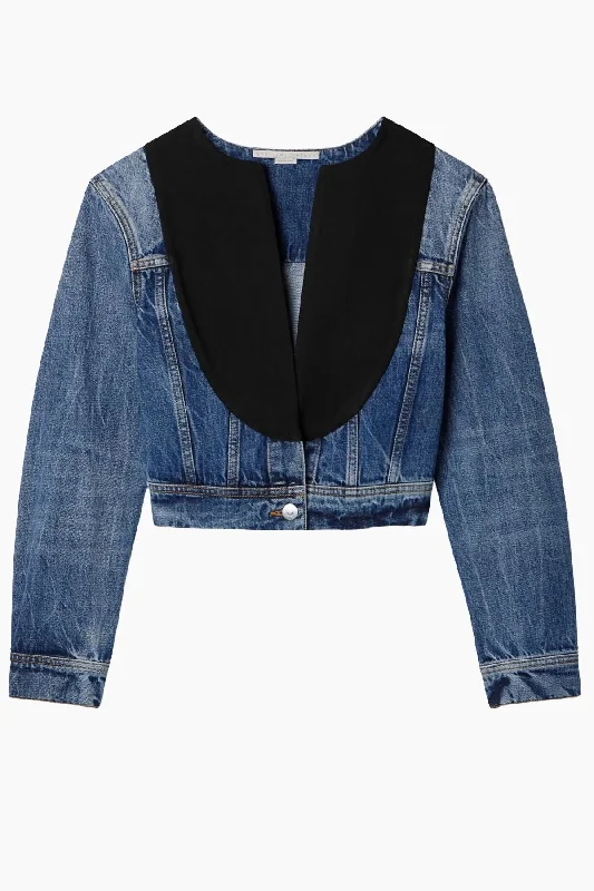 Embellished women jeans with studs or rhinestones for a glamorous touchStella McCartney Tuxedo Denim Jacket - Mid Vintage Blue