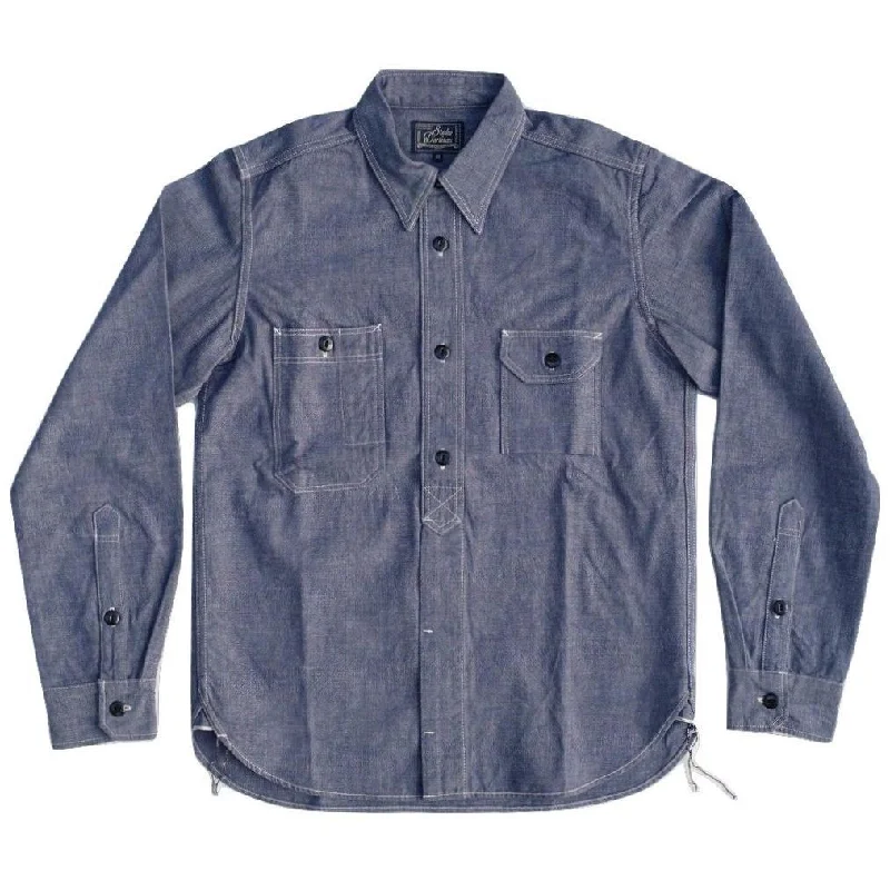 Cargo women jeans with multiple pockets for added functionalityStudio D'Artisan Selvedge Chambray Work Shirt