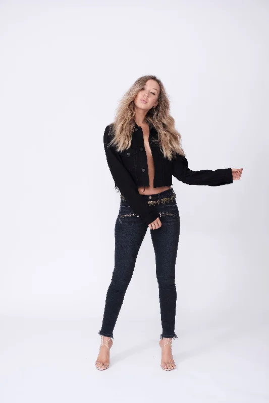 Embellished women jeans with studs or rhinestones for a glamorous touchThe Gwyneth Black