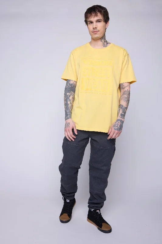 Embroidered Denim Top with Intricate PatternsTonal Printed Logo T-Shirt - Butter