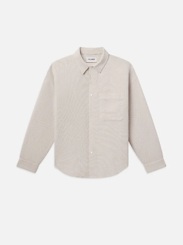 Sleeveless Denim Top for a Cool Summer LookWaffle Textured Shirt -- Off White