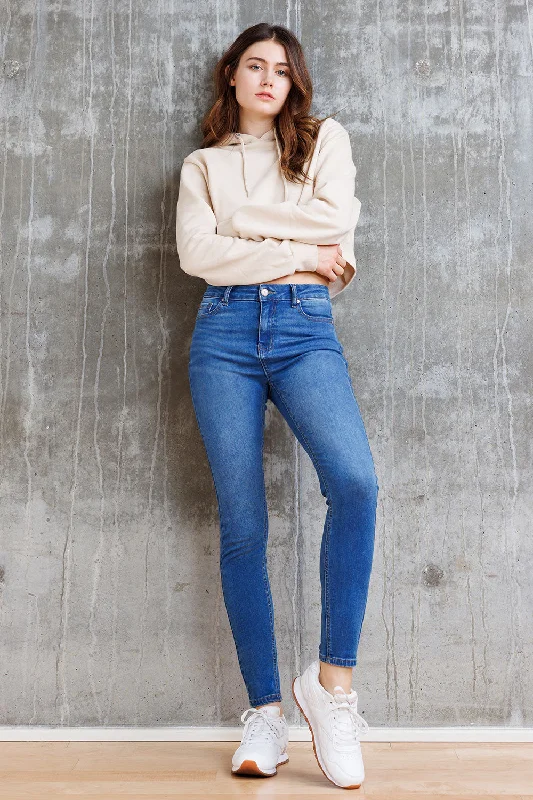 Denim Top with a Belted Waist for a Defined SilhouetteSuper Stretch High Rise Skinny Jeans