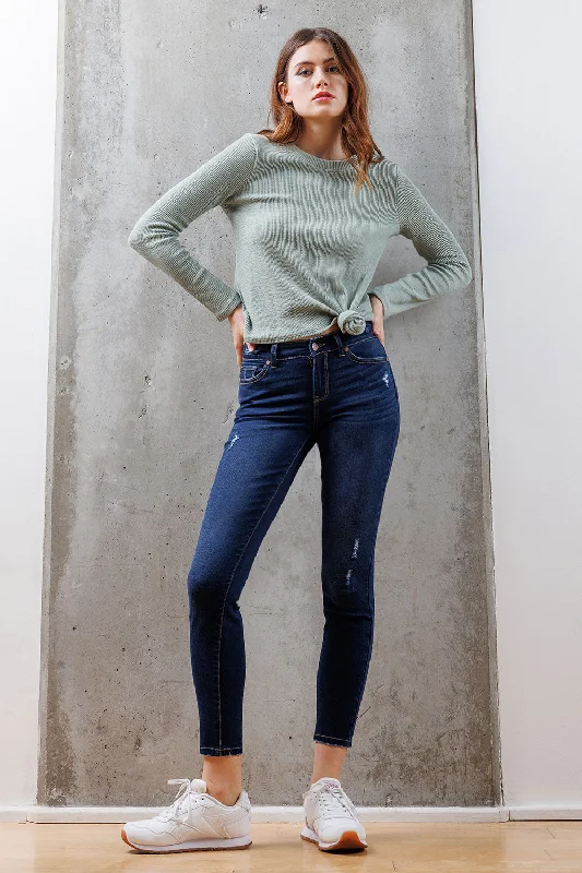 Plus - Size Denim Top for a Comfortable and Stylish FitMid Rise Destructed Ankle Skinny Jeans Plus - Size Denim Top for a Comfortable and Stylish FitMid Rise Destructed Ankle Skinny Jeans