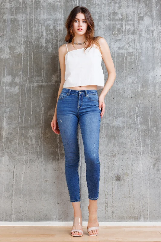 Plus - Size Denim Top for a Comfortable and Stylish FitMid Rise Destructed Ankle Skinny Jeans Plus - Size Denim Top for a Comfortable and Stylish FitMid Rise Destructed Ankle Skinny Jeans