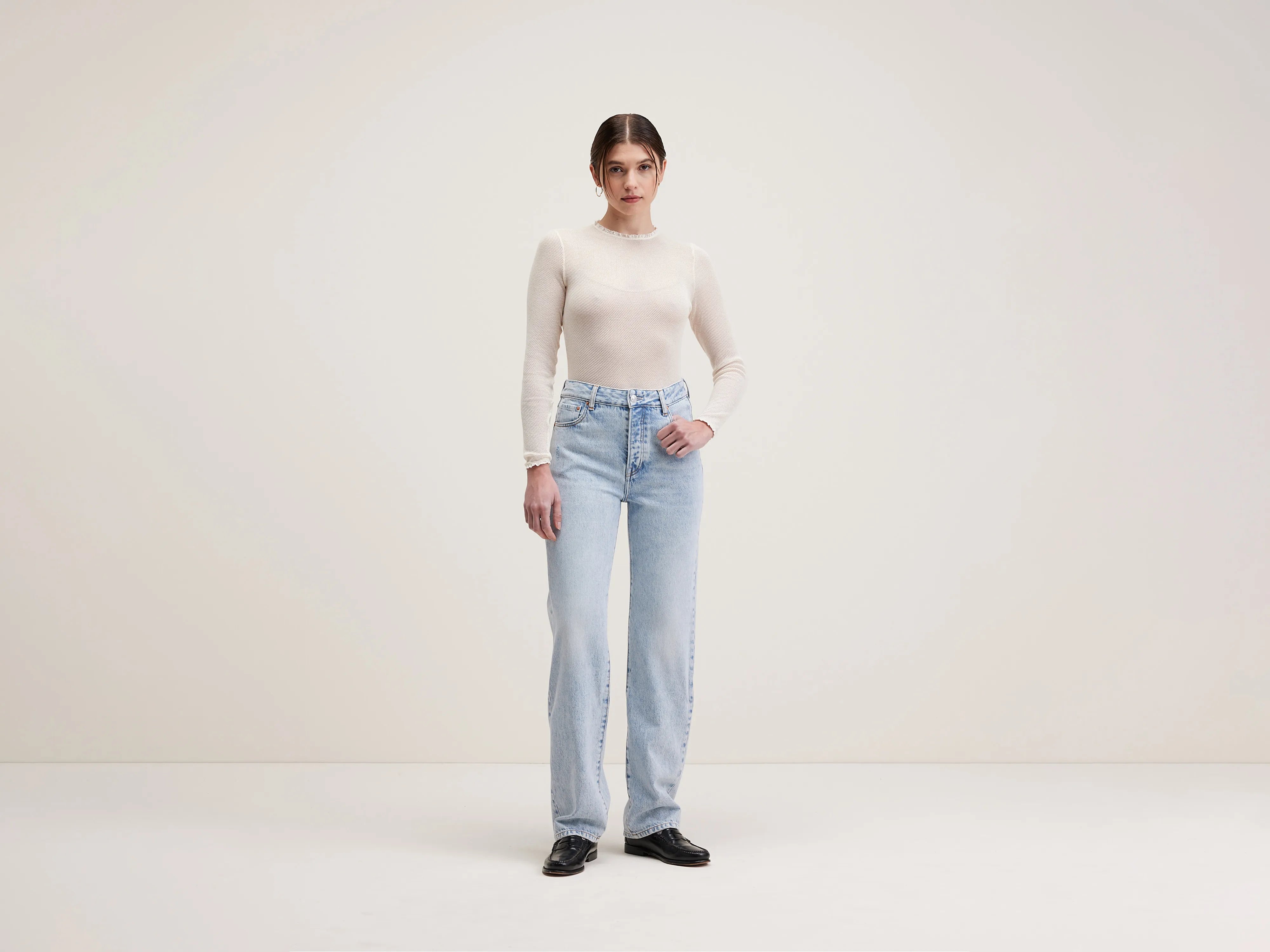 Wide - leg women jeans for a modern and relaxed vibePony long straight jeans (242 / W / USED LT BLUE)