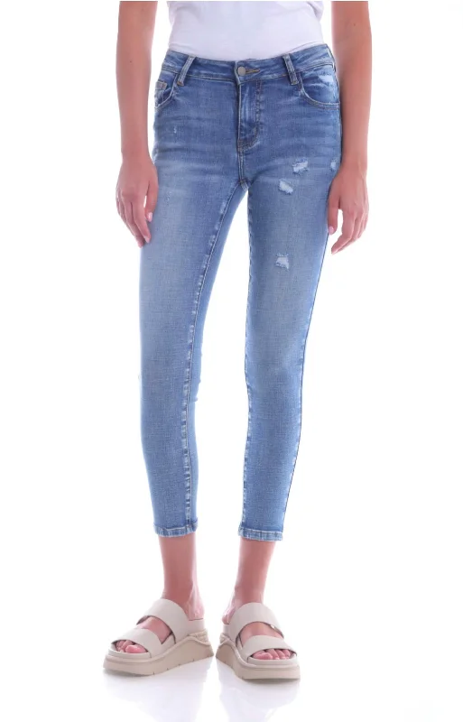 Women's matching top and pants set Mom jeans for a nostalgic and casual look Ariella Mid Rise Distressed Skinny Jean In Light Wash Women's matching top and pants set Mom jeans for a nostalgic and casual look Ariella Mid Rise Distressed Skinny Jean In Light Wash