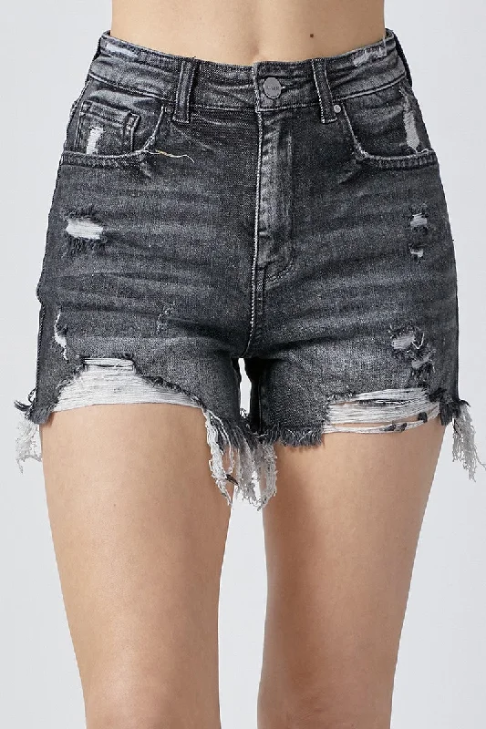 Women's kids - inspired printed pants Colored women jeans in vibrant hues like red and yellow Sweet Life Black Denim Shorts