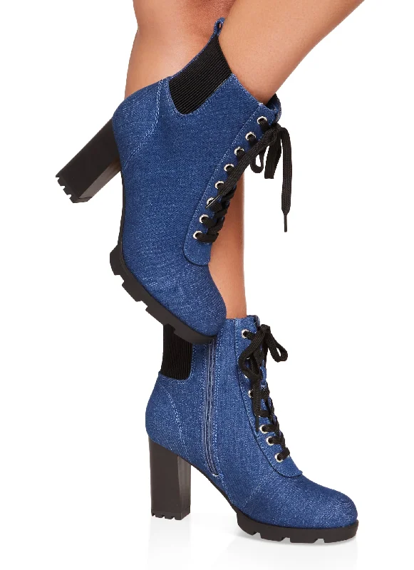 Women's elastic - waist lounge pants Acid - wash women jeans with a retro finish Block Heel Round Toe Lace Up Booties Women's elastic - waist lounge pants Acid - wash women jeans with a retro finish Block Heel Round Toe Lace Up Booties