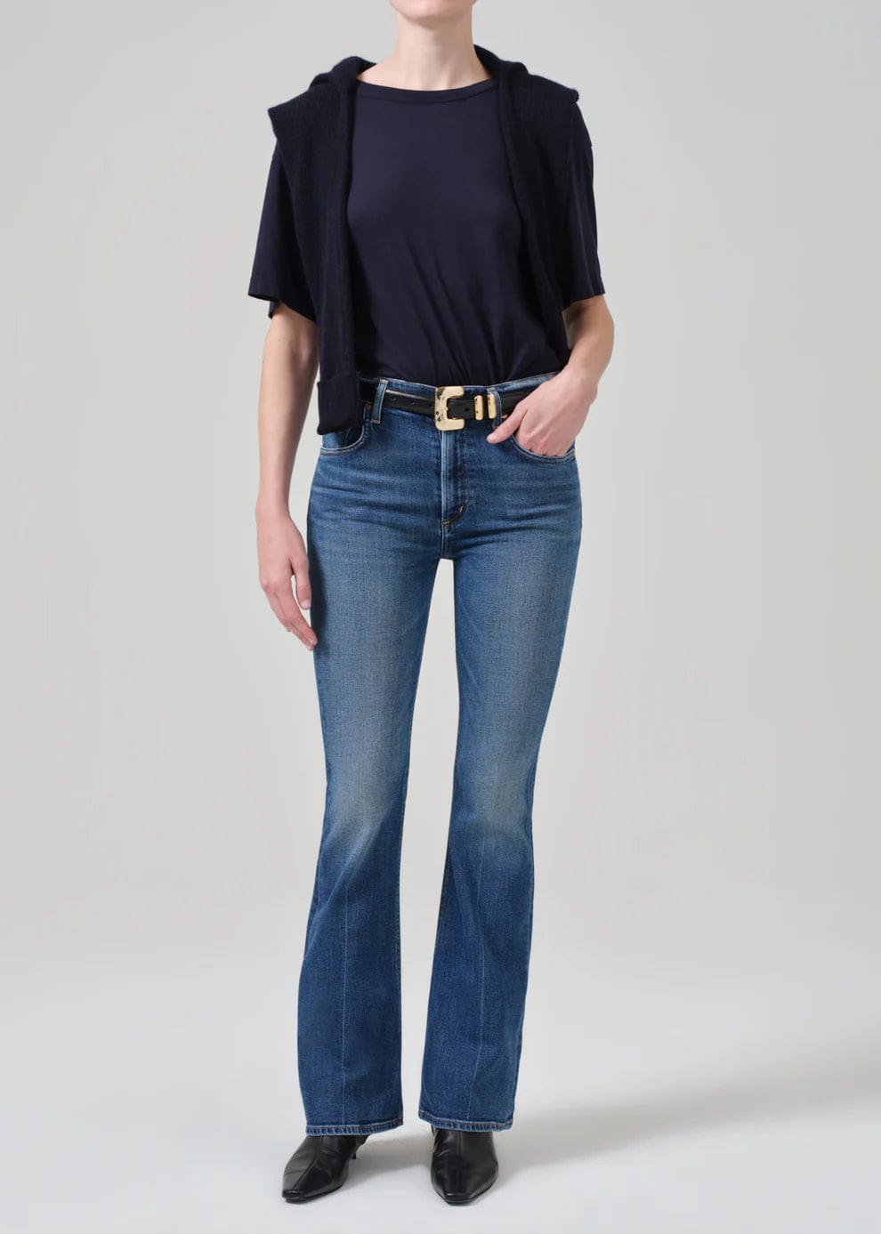 Women's pants for theme park visits Mom jeans for a nostalgic and casual look Lilah High Rise Bootcut - Abalone