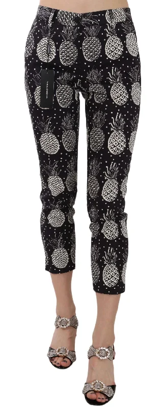 Women's tassel - adorned boho pants Embellished women jeans with studs or rhinestones for a glamorous touch Dolce & Gabbana Chic Pineapple Print Skinny Capri Women's Pants Women's tassel - adorned boho pants Embellished women jeans with studs or rhinestones for a glamorous touch Dolce & Gabbana Chic Pineapple Print Skinny Capri Women's Pants