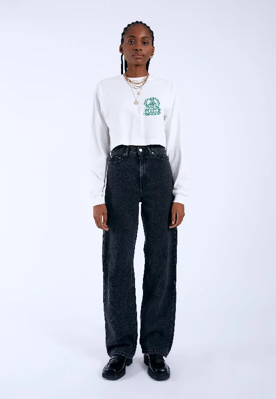 Women's unisex - style casual pants Ripped women jeans for a rebellious and fashion - forward style Echo Straight Leg - Retro Black Women's unisex - style casual pants Ripped women jeans for a rebellious and fashion - forward style Echo Straight Leg - Retro Black