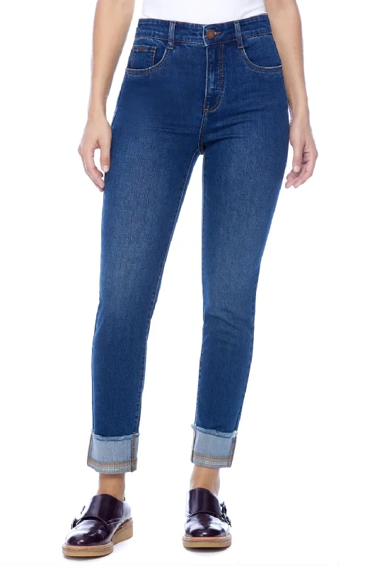 Women's tie - dye festival pants Straight - leg women jeans with a classic and timeless appeal French Dressing Jeans - 6000779 Embroidered Cuff Jean
