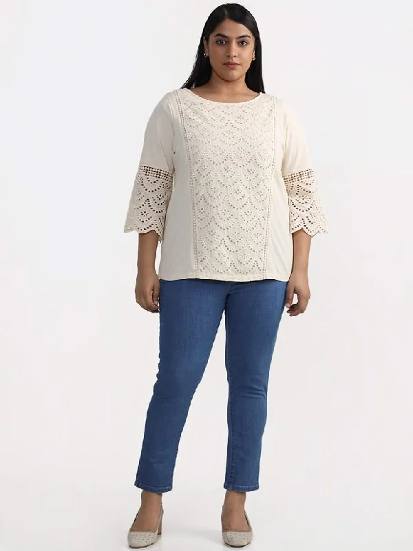 Women's pants for snowboarding Button - fly women jeans with a traditional touch Gia Curves Cream Schiffli Blouse Women's pants for snowboarding Button - fly women jeans with a traditional touch Gia Curves Cream Schiffli Blouse