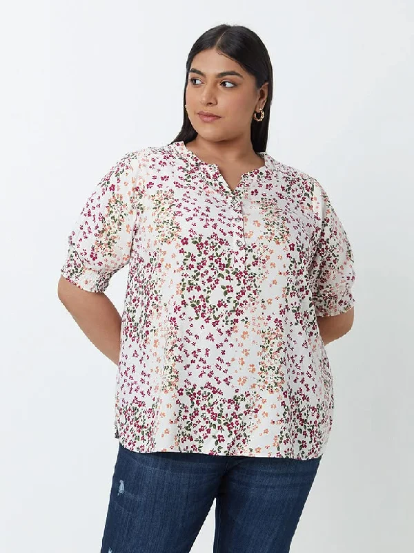 Women's pants with wrinkle - resistant material Cargo women jeans with multiple pockets for added functionality Gia Curves Multicolour Floral-Printed Top Women's pants with wrinkle - resistant material Cargo women jeans with multiple pockets for added functionality Gia Curves Multicolour Floral-Printed Top