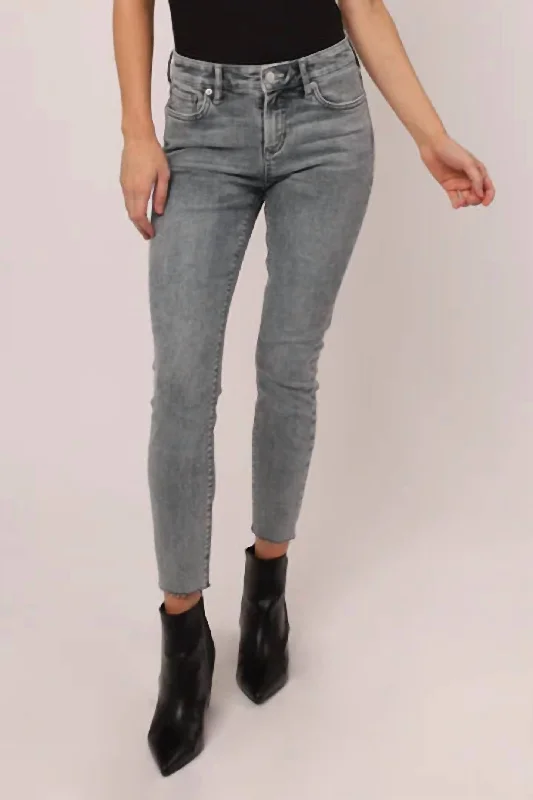 Women's polka - dot dressy pants Distressed women jeans for a trendy and edgy look Gisele Classic Mid Rise Skinny Jean In Washed Grey Women's polka - dot dressy pants Distressed women jeans for a trendy and edgy look Gisele Classic Mid Rise Skinny Jean In Washed Grey
